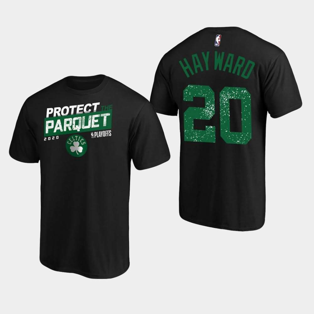 Men's Boston Celtics #20 Gordon Hayward Black ISO Slogan 2020 NBA Playoffs Bound T-Shirt ZBK80E7X