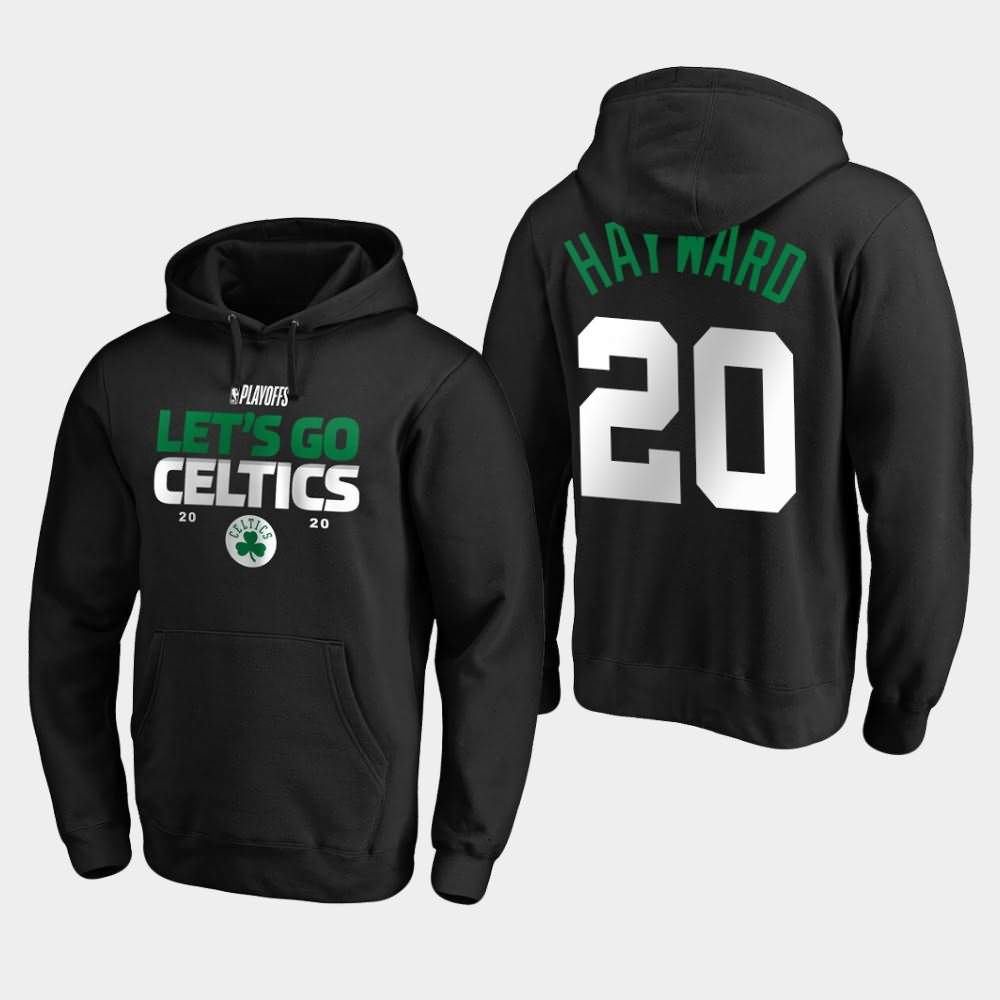 Men's Boston Celtics #20 Gordon Hayward Black Tip Off Pullover 2020 NBA Playoffs Bound Hoodie KRL30E2L