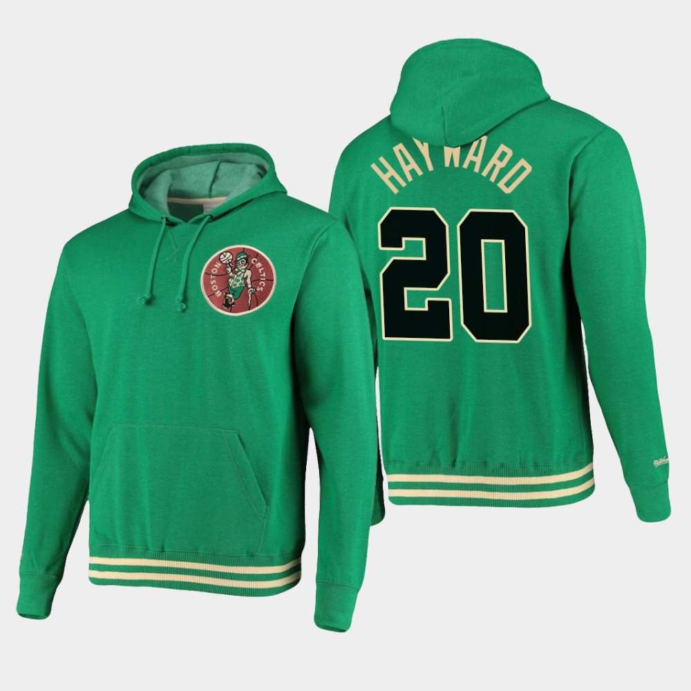 Men's Boston Celtics #20 Gordon Hayward Green Mitchell & Ness Bat Around Hoodie GOY38E7M