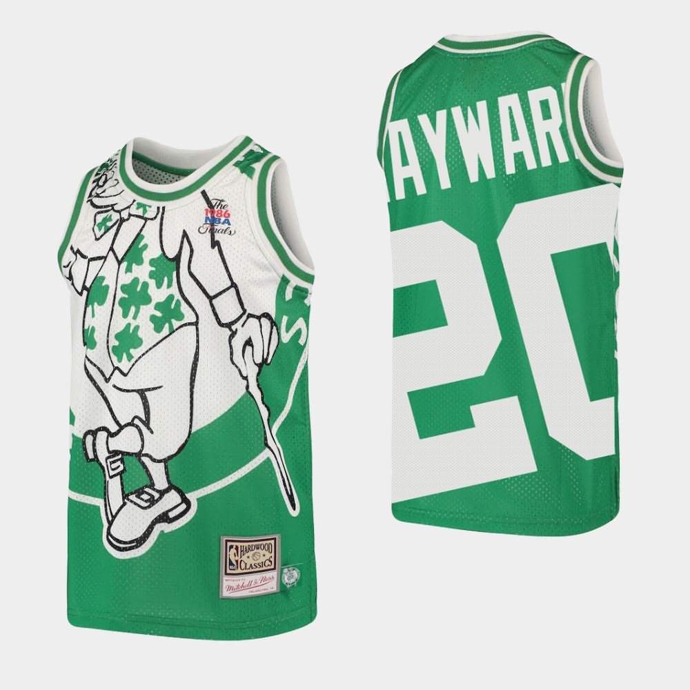Youth Boston Celtics #20 Gordon Hayward Green Hardwood Classics Big Face Jersey LGT10E7N