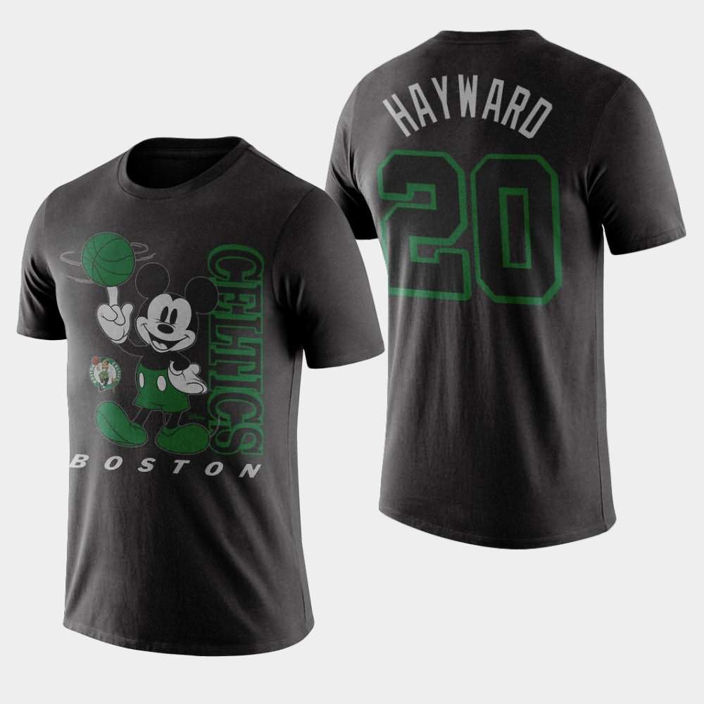 Men's Boston Celtics #20 Gordon Hayward Black Vintage Mickey Baller Disney X Junk Food T-Shirt PLE04E5B
