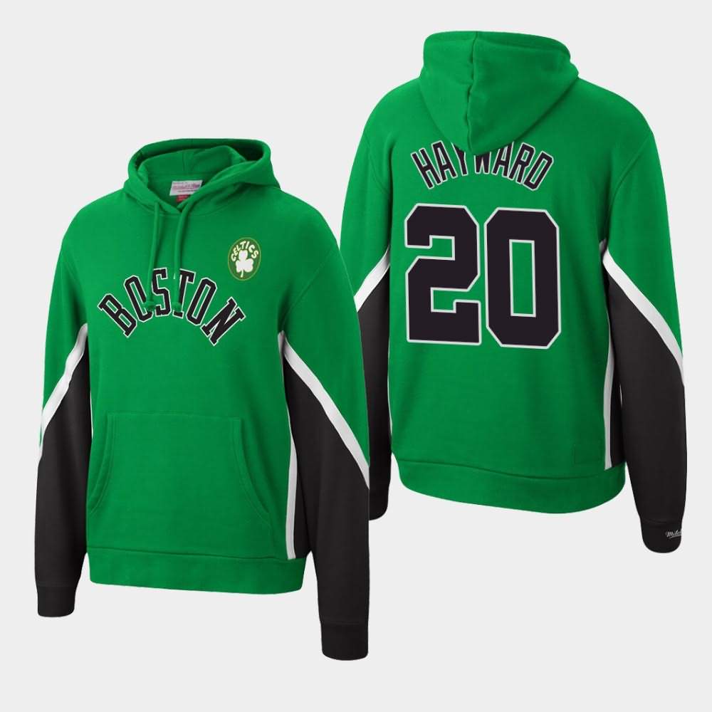 Men's Boston Celtics #20 Gordon Hayward Kelly Green Mitchell & Ness Fleece Pullover Final Seconds Hoodie AYB85E3R