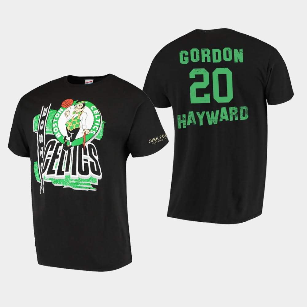 Men's Boston Celtics #20 Gordon Hayward Black Hometown Junk Food T-Shirt IPJ04E5W