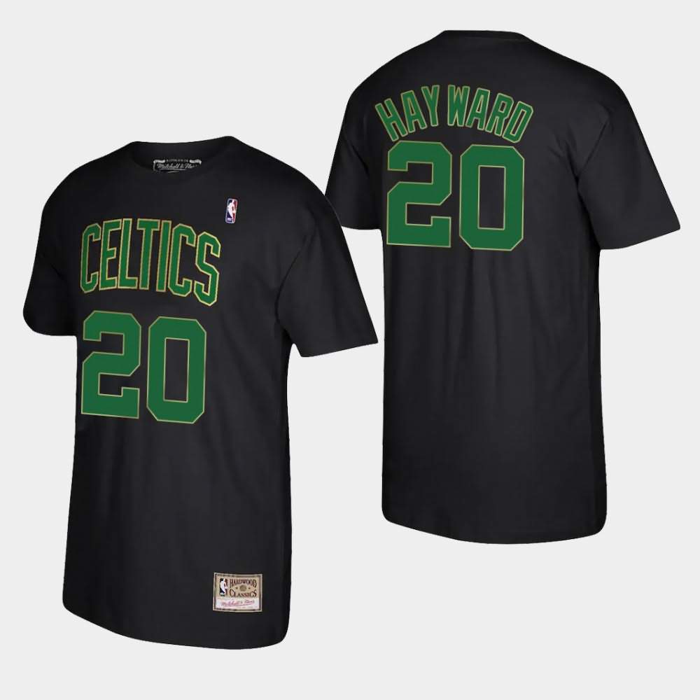 Men's Boston Celtics #20 Gordon Hayward Black Hardwood Classics Reload T-Shirt DDW34E0L