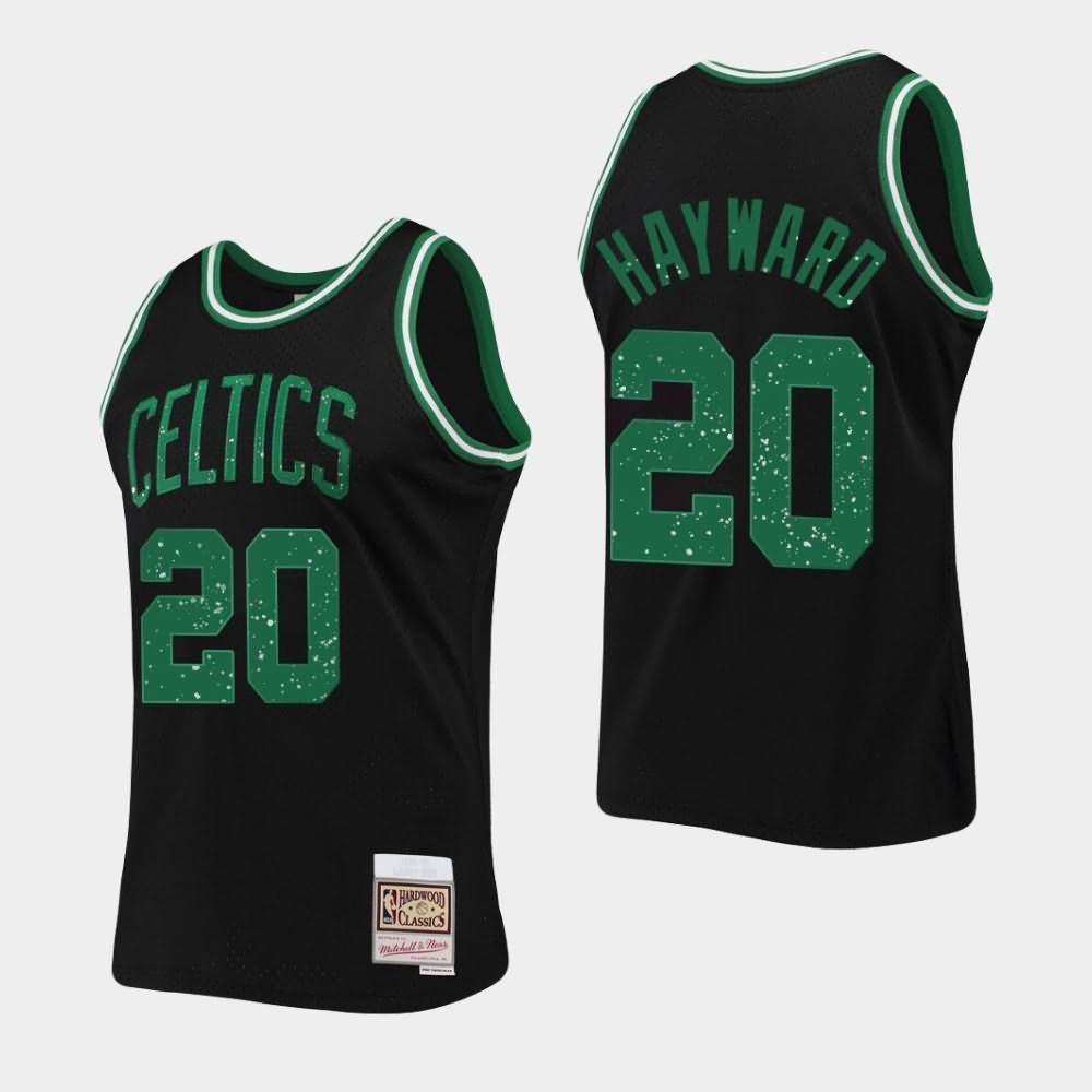 Men's Boston Celtics #20 Gordon Hayward Black Mitchell & Ness Rings Collection Jersey CRI06E4C