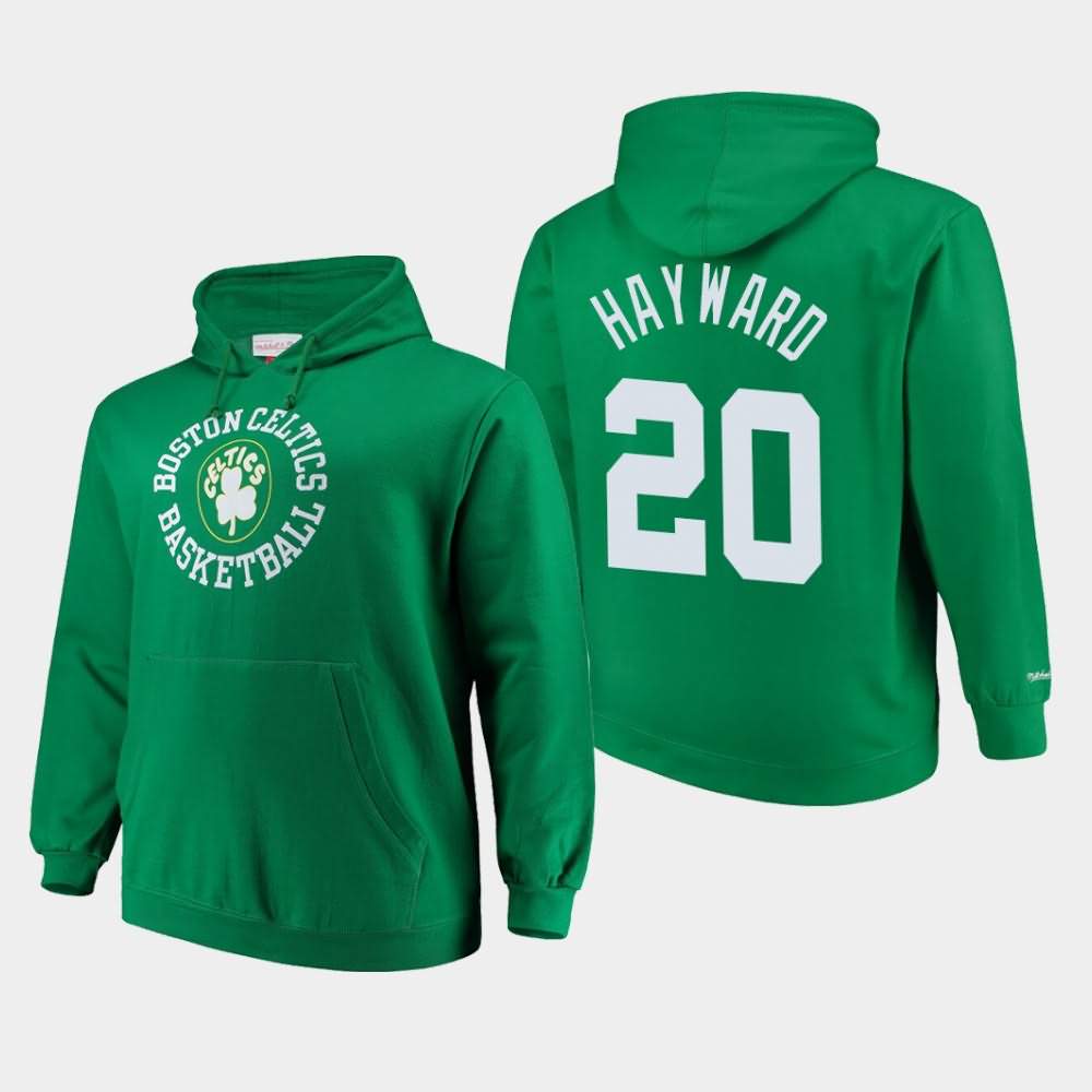 Men's Boston Celtics #20 Gordon Hayward Kelly Green Mitchell & Ness Pullover Throwback Logo Hoodie ZOK85E6Z