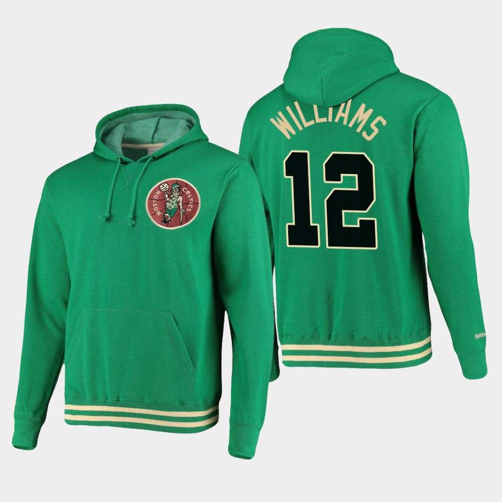 Men's Boston Celtics #12 Grant Williams Green Mitchell & Ness Bat Around Hoodie GJB44E3J