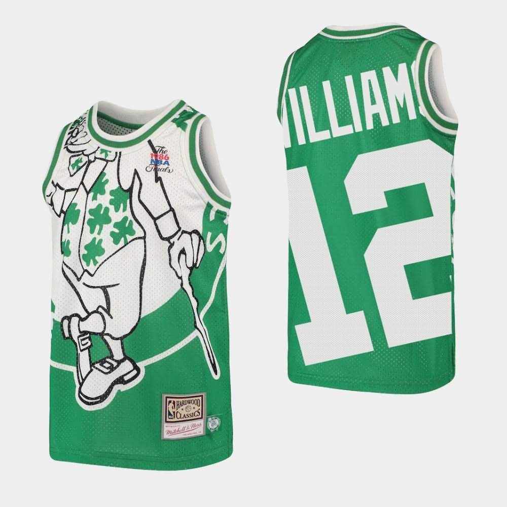 Youth Boston Celtics #12 Grant Williams Green Hardwood Classics Big Face Jersey OFN73E7U