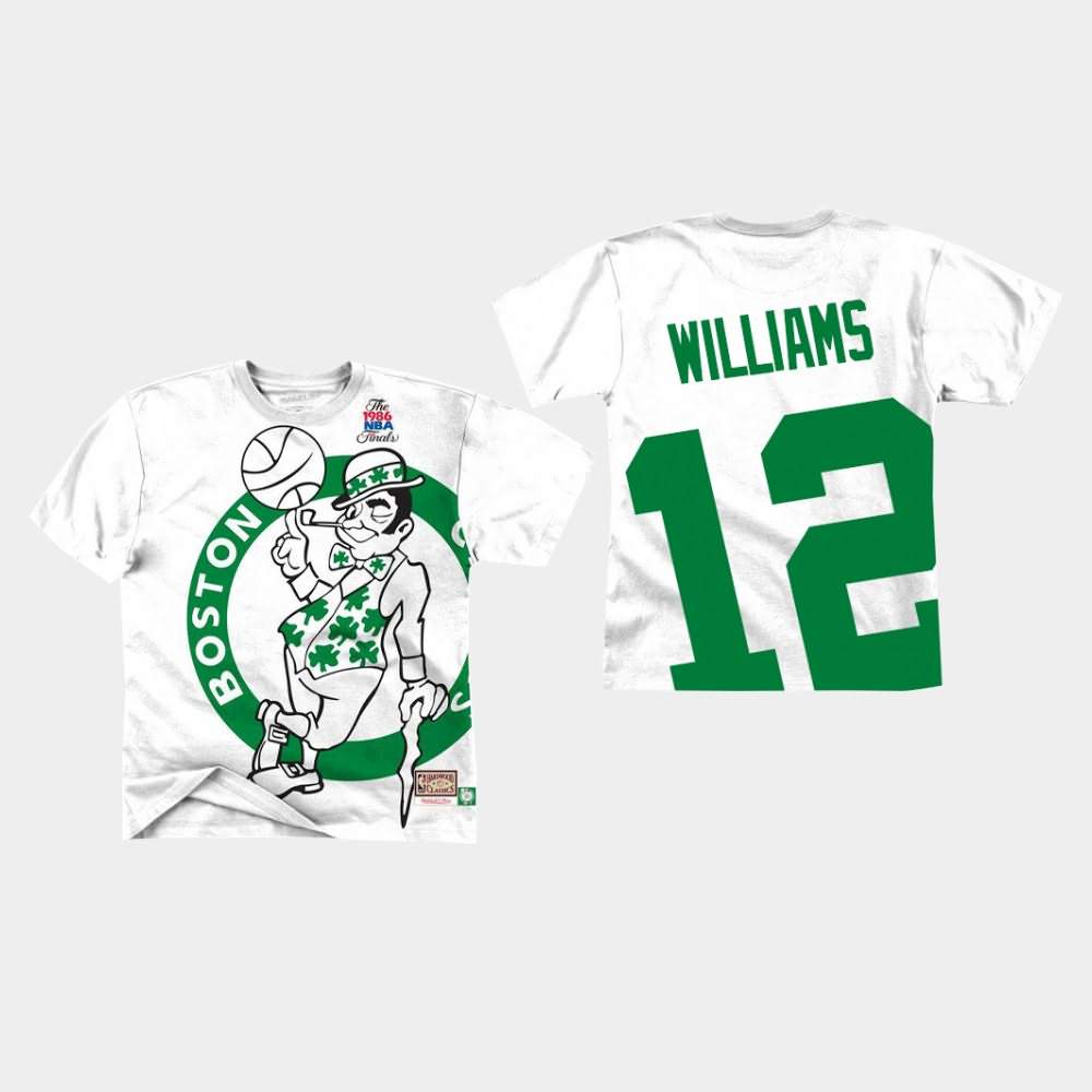 Men's Boston Celtics #12 Grant Williams White Mitchell & Ness Big Face T-Shirt JNN07E7P