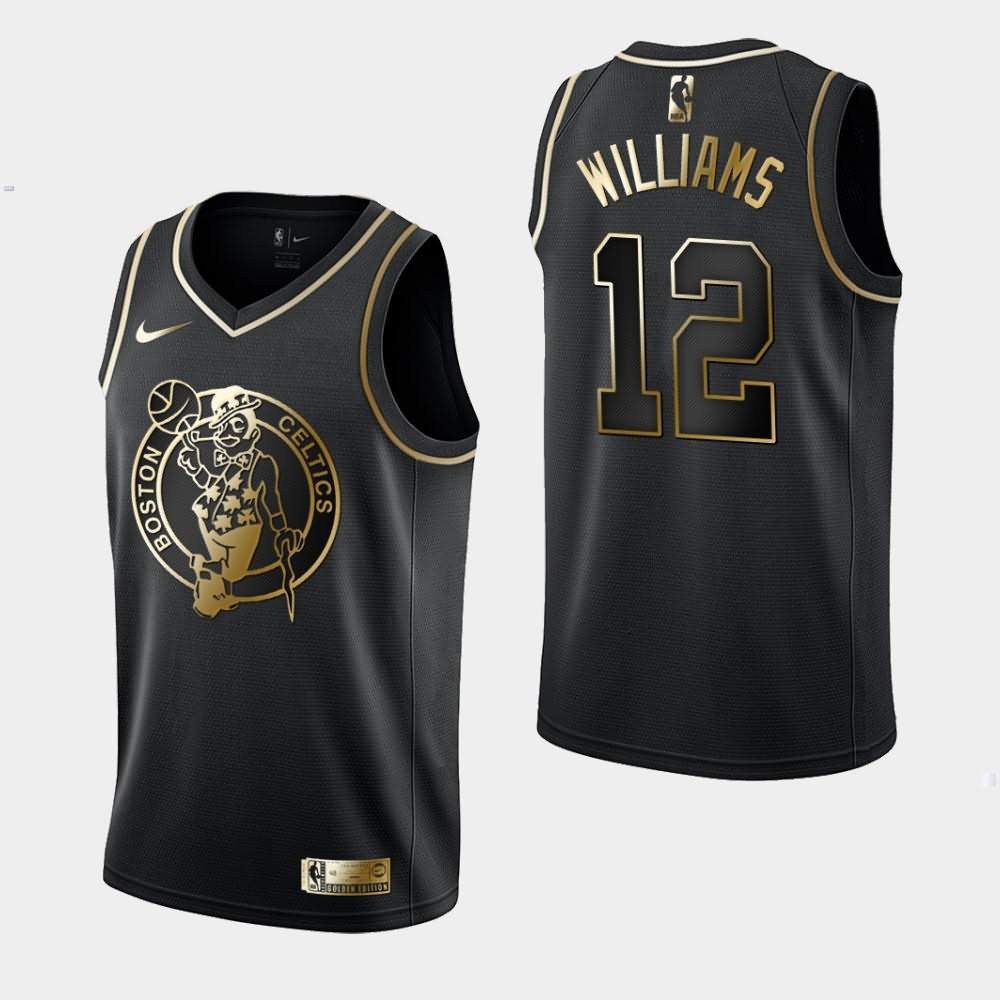 Men's Boston Celtics #12 Grant Williams Black Golden Edition Jersey DOQ63E3G