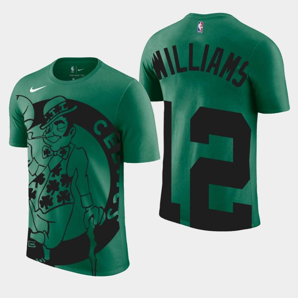 Men's Boston Celtics #12 Grant Williams Green Performance Tri-Blend Oversize Logo T-Shirt EZW45E1D