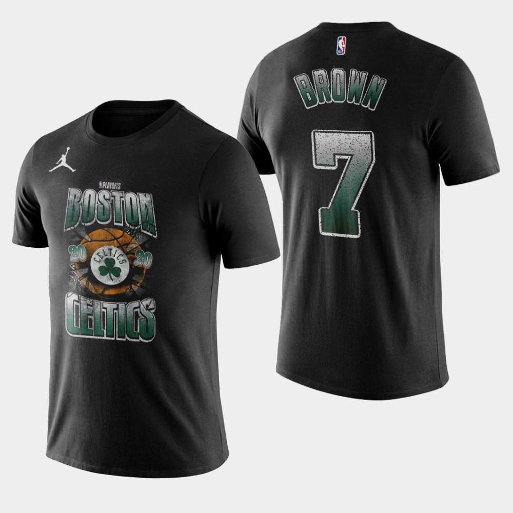 Men's Boston Celtics #7 Jaylen Brown Black Hype 2020 NBA Playoffs Bound T-Shirt NRG60E3I