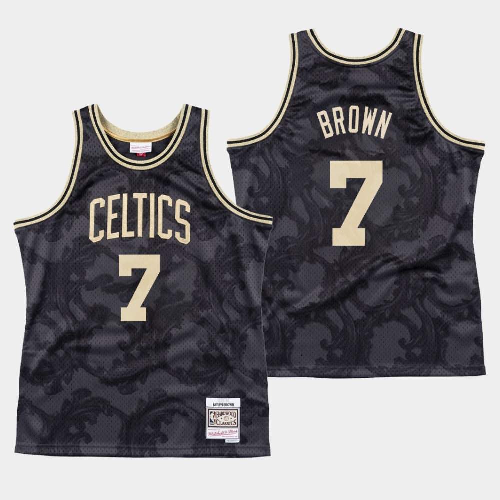 Men's Boston Celtics #7 Jaylen Brown Black Mitchell & Ness Classic Toile Jersey ZER50E5J