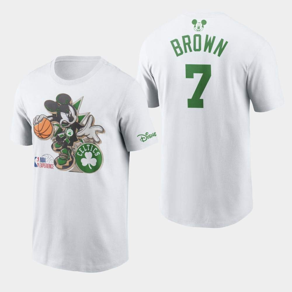 Men's Boston Celtics #7 Jaylen Brown White Mickey Mouse Disney T-Shirt ZNL78E3Y