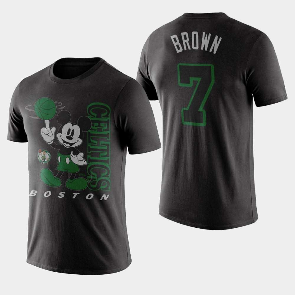 Men's Boston Celtics #7 Jaylen Brown Black Vintage Mickey Baller Disney X Junk Food T-Shirt KTG71E5O