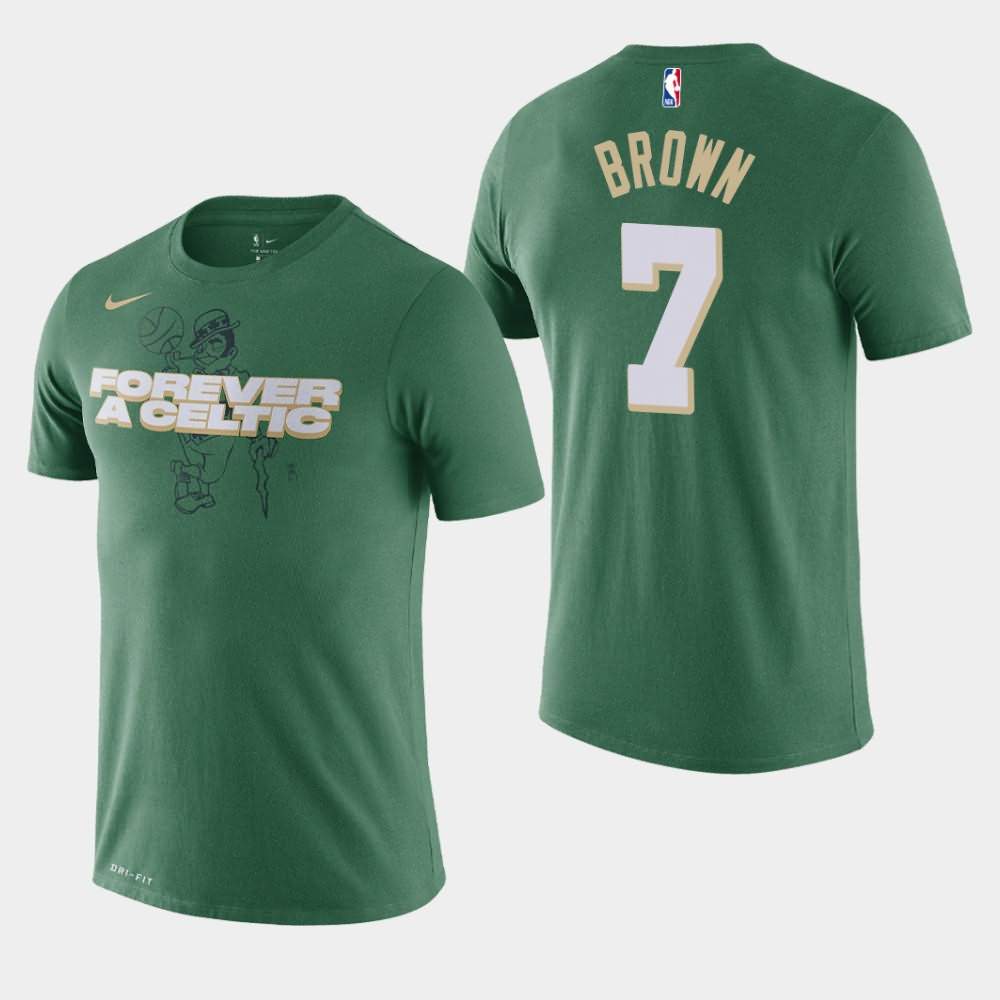 Men's Boston Celtics #7 Jaylen Brown Green Forever A Celtic Dri-FIT T-Shirt FZT41E7C