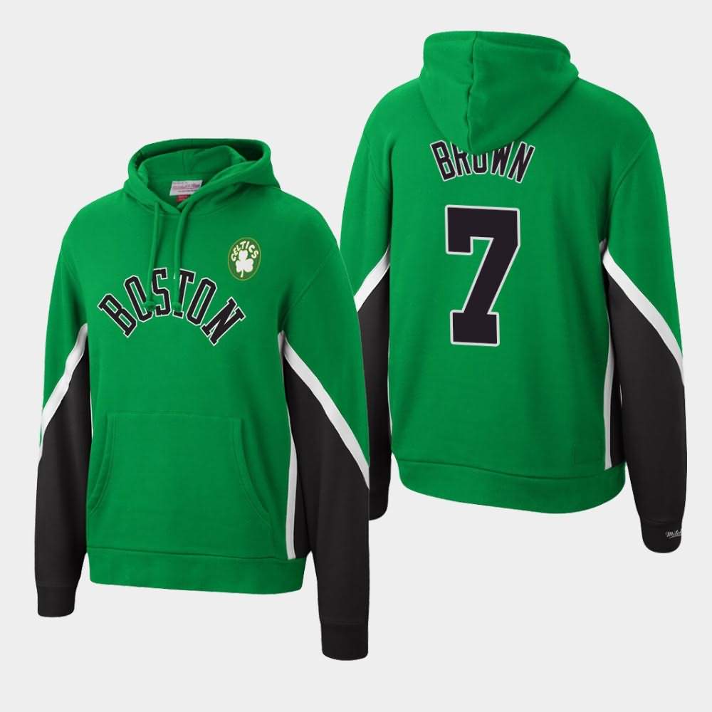 Men's Boston Celtics #7 Jaylen Brown Kelly Green Mitchell & Ness Fleece Pullover Final Seconds Hoodie AET65E6R