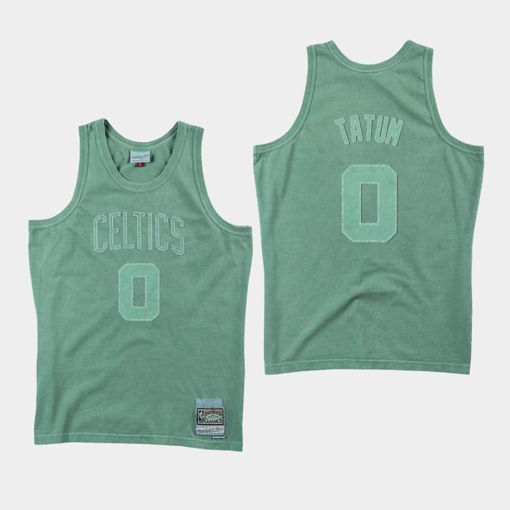 Men's Boston Celtics #0 Jayson Tatum Green 1985-86 Swingman Washed Out Jersey NXA47E1S