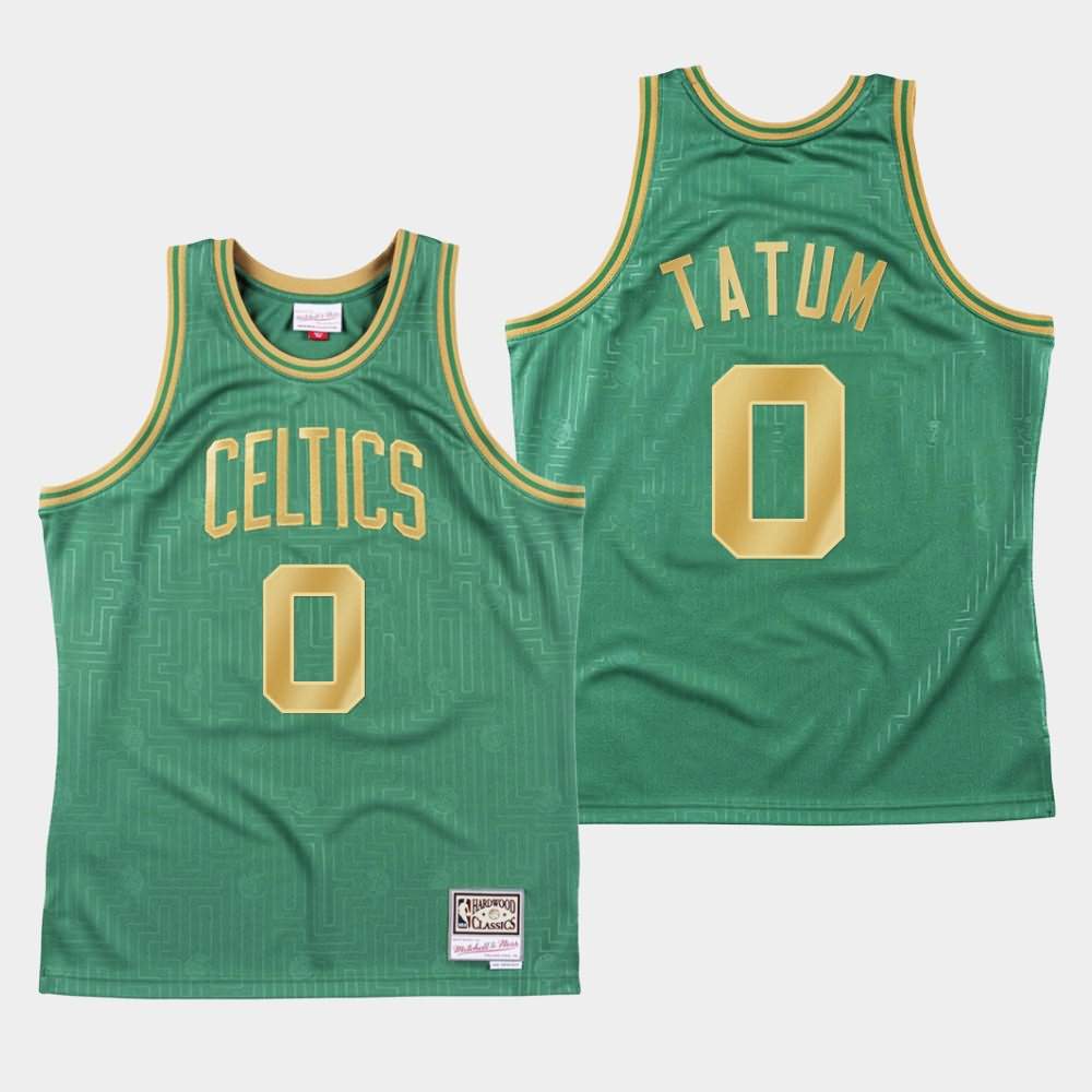 Men's Boston Celtics #0 Jayson Tatum Green Mitchell & Ness Hardwood Classics 2020 CNY Jersey OMI36E4M