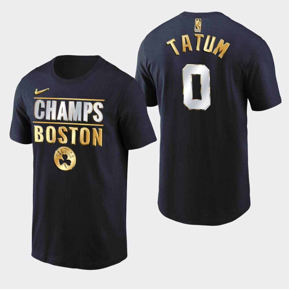 Men's Boston Celtics #0 Jayson Tatum Black Limited Edition 2020 Division Champs T-Shirt NOC32E0I