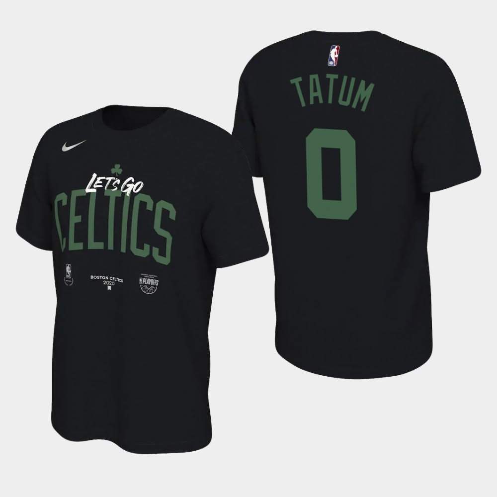 Men's Boston Celtics #0 Jayson Tatum Black Go Mantra 2020 NBA Playoffs Bound T-Shirt WCJ43E6F