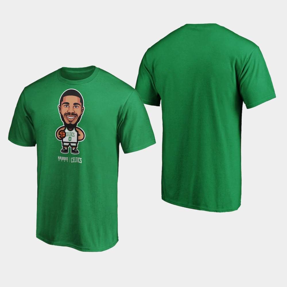 Men's Boston Celtics #0 Jayson Tatum Green 2020 NBA Playoffs Bound Star T-Shirt XKB14E8W