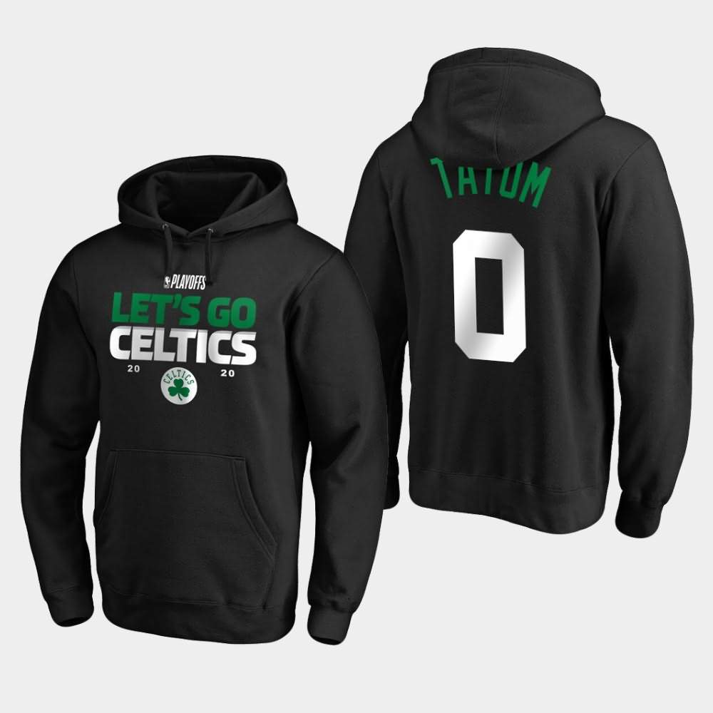 Men's Boston Celtics #0 Jayson Tatum Black Tip Off Pullover 2020 NBA Playoffs Bound Hoodie YKV04E4I