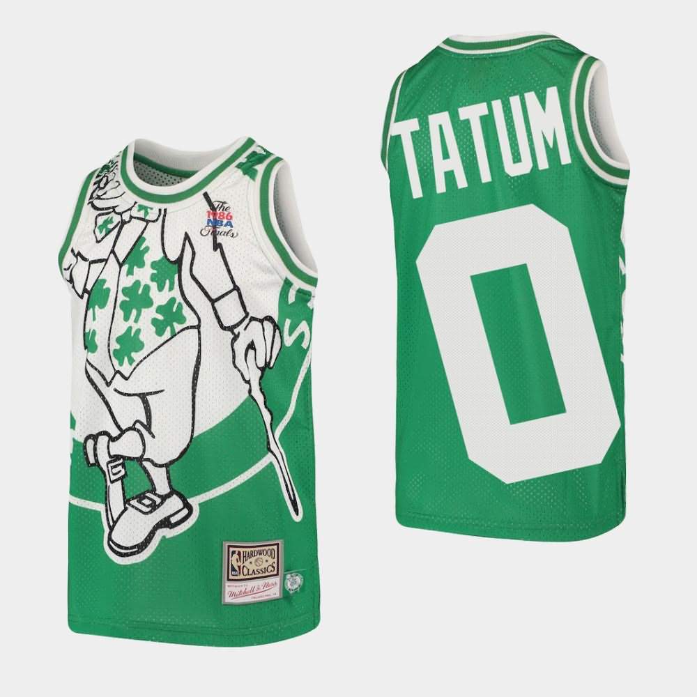 Youth Boston Celtics #0 Jayson Tatum Green Hardwood Classics Big Face Jersey WCZ58E1N