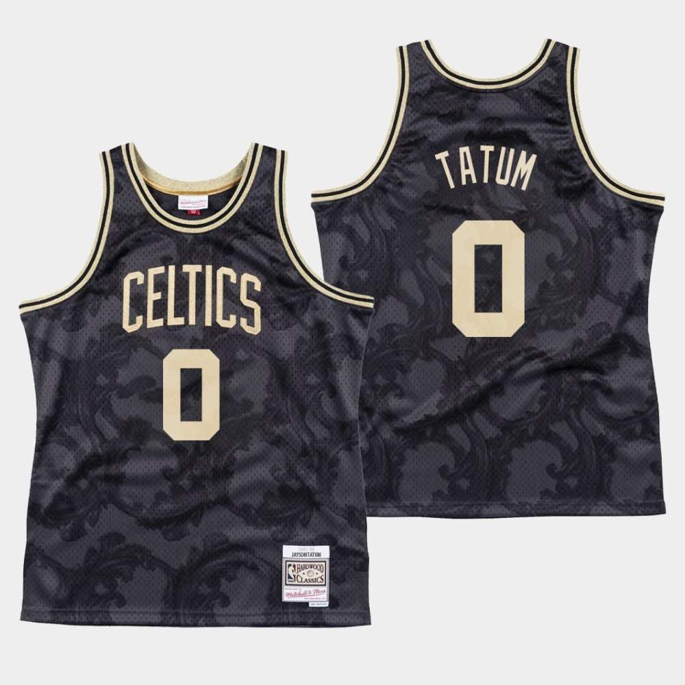 Men's Boston Celtics #0 Jayson Tatum Black Mitchell & Ness Classic Toile Jersey SJY67E6K