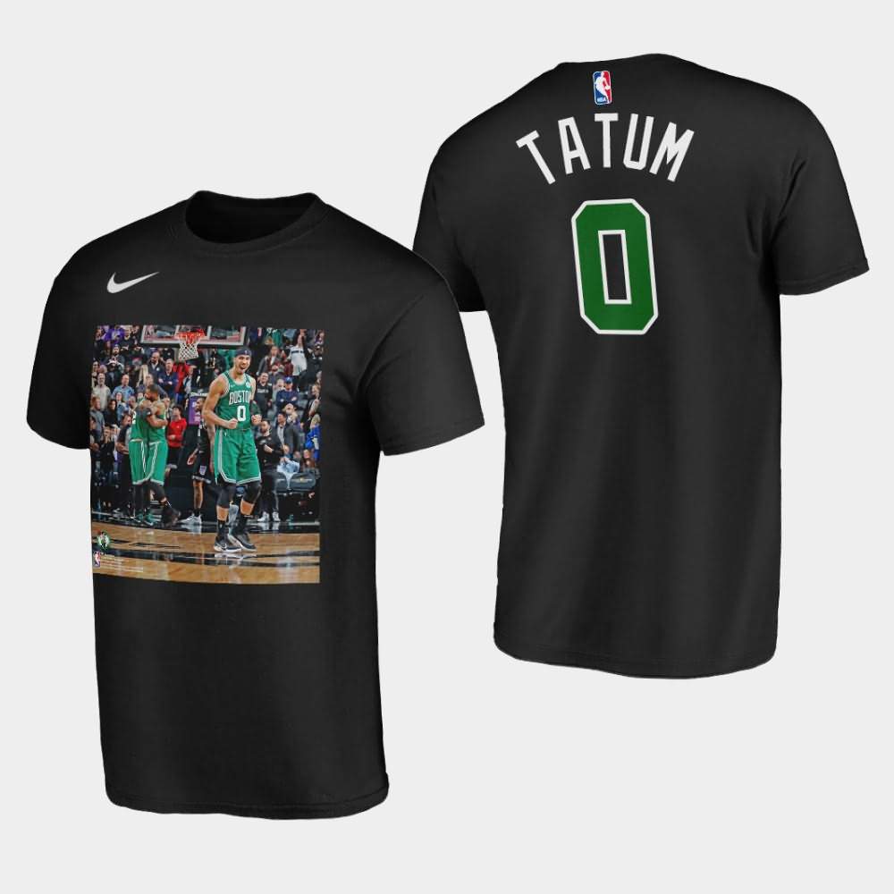 Men's Boston Celtics #0 Jayson Tatum Black Champions Celebration Player Graphic T-Shirt GTU23E6J