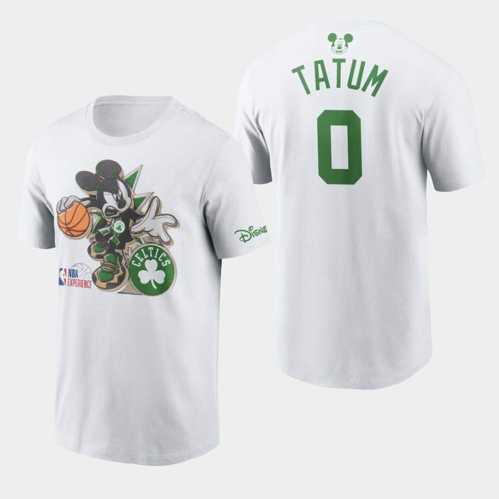 Men's Boston Celtics #0 Jayson Tatum White Mickey Mouse Disney T-Shirt CPN16E8X