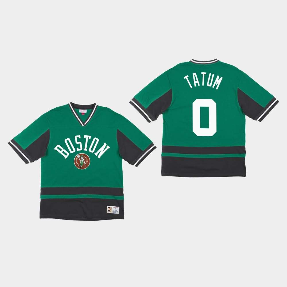 Men's Boston Celtics #0 Jayson Tatum Green V-Neck Final Seconds T-Shirt XMV87E8J