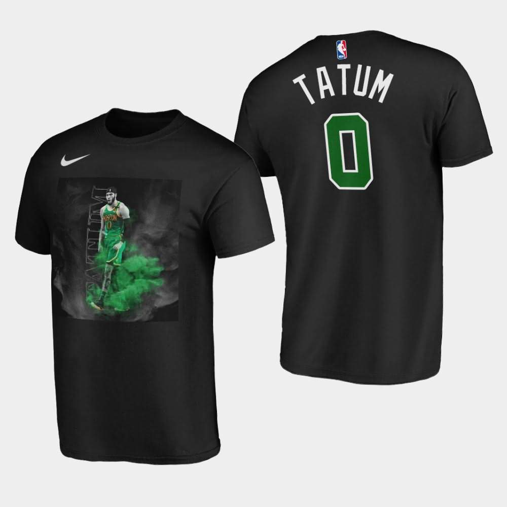 Men's Boston Celtics #0 Jayson Tatum Black History NBA Playoffs Record Player Graphic T-Shirt MCX52E5I