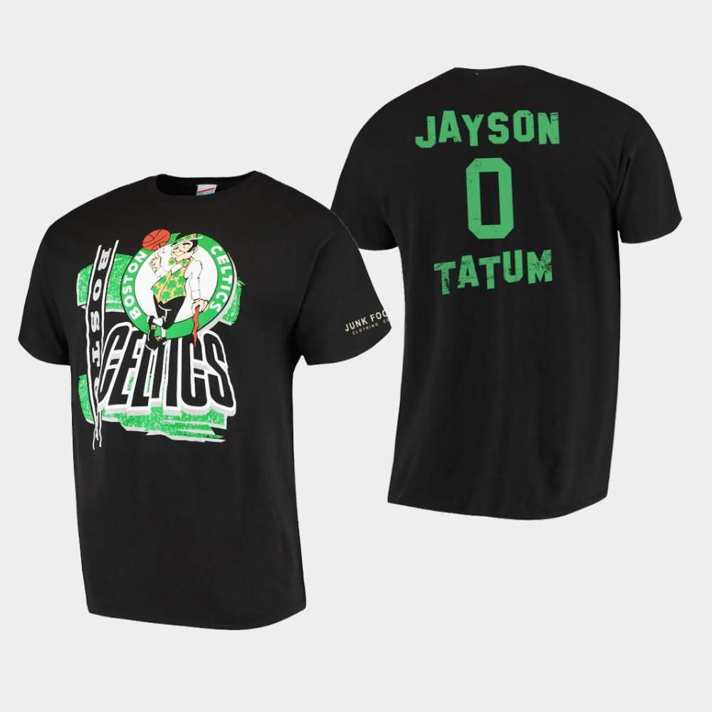 Men's Boston Celtics #0 Jayson Tatum Black Hometown Junk Food T-Shirt XZO56E7F