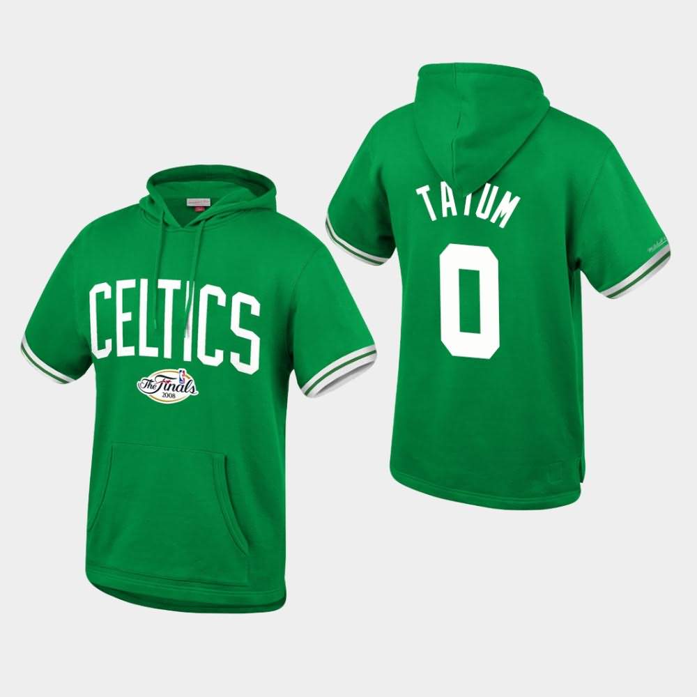 Men's Boston Celtics #0 Jayson Tatum Kelly Green Throwback French Terry Pullover Hardwood Classics Hoodie LHL22E2R