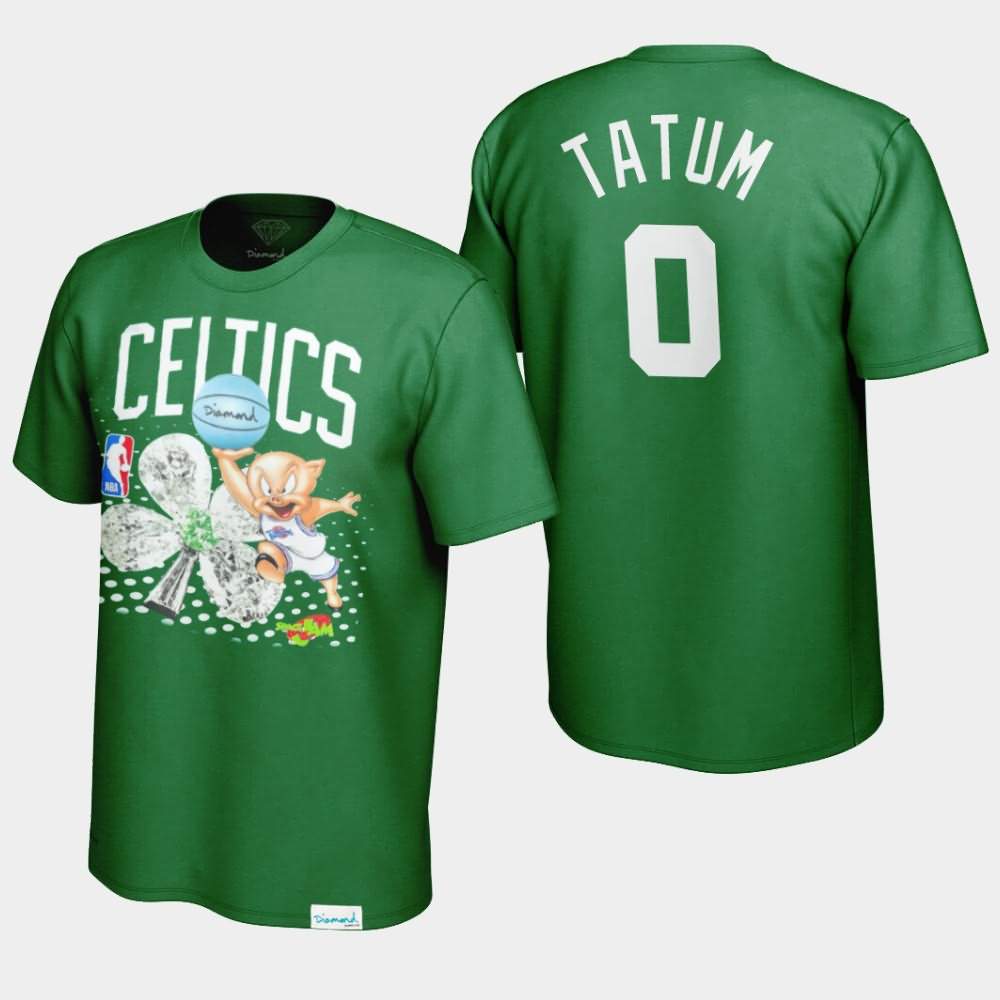 Men's Boston Celtics #0 Jayson Tatum Green Diamond Supply Co. x Space Jam x NBA Looney Tunes T-Shirt SNT84E7A
