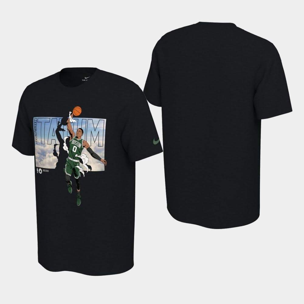 Men's Boston Celtics #0 Jayson Tatum Black Elevation Player Graphic T-Shirt SBG78E0C