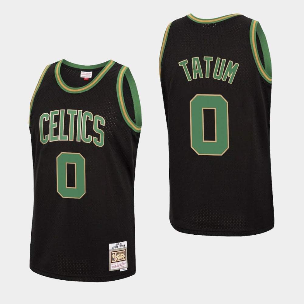 Men's Boston Celtics #0 Jayson Tatum Black Hardwood Classics Reload Jersey LNF01E3P