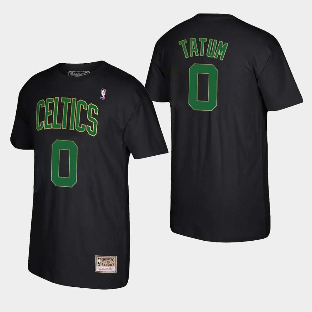 Men's Boston Celtics #0 Jayson Tatum Black Hardwood Classics Reload T-Shirt DNP52E6F