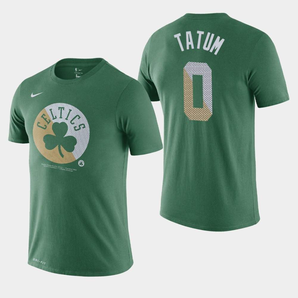 Men's Boston Celtics #0 Jayson Tatum Green Essential Dry Team Logo T-Shirt QJV12E7H