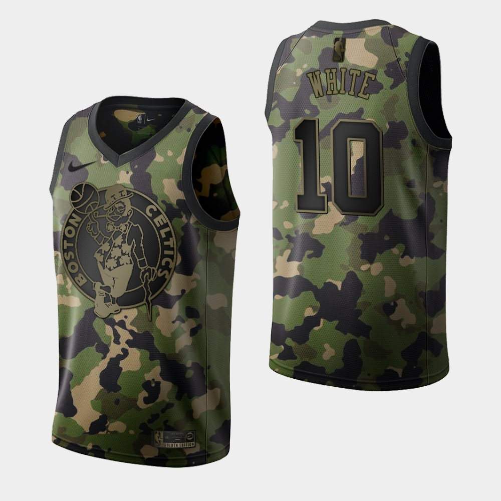 Men's Boston Celtics #10 Jo Jo White Green Camouflage 2019 Memorial Day Jersey FBM26E2O