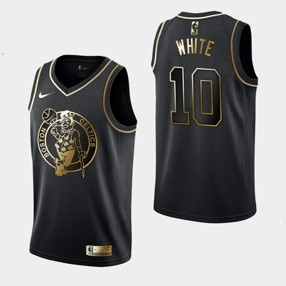 Men's Boston Celtics #10 Jo Jo White Black Golden Edition Jersey IZP63E3C