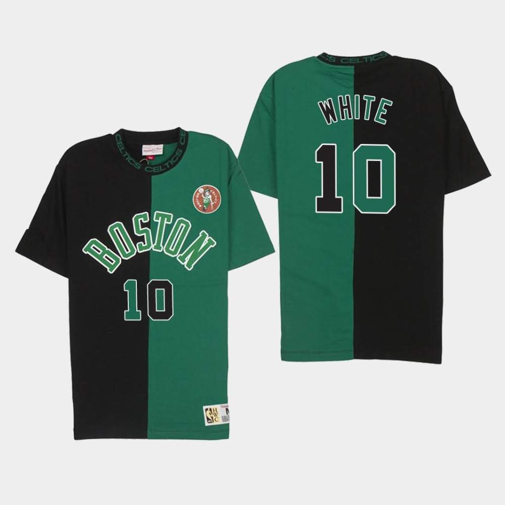 Men's Boston Celtics #10 Jo Jo White Black Green Split Color T-Shirt OPO72E7M