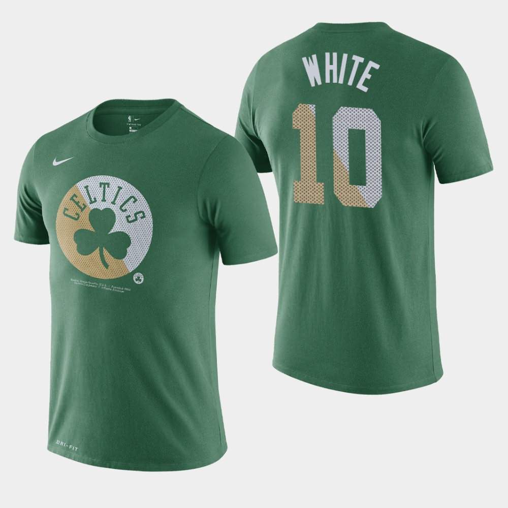 Men's Boston Celtics #10 Jo Jo White Green Essential Dry Team Logo T-Shirt DVV58E4F