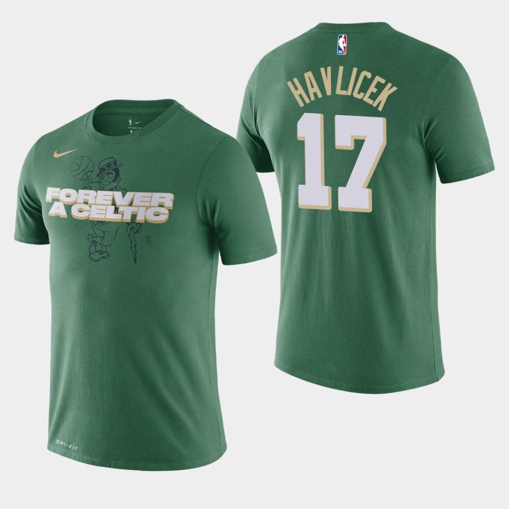Men's Boston Celtics #17 John Havlicek Green Forever A Celtic Dri-FIT T-Shirt OCJ51E7Q