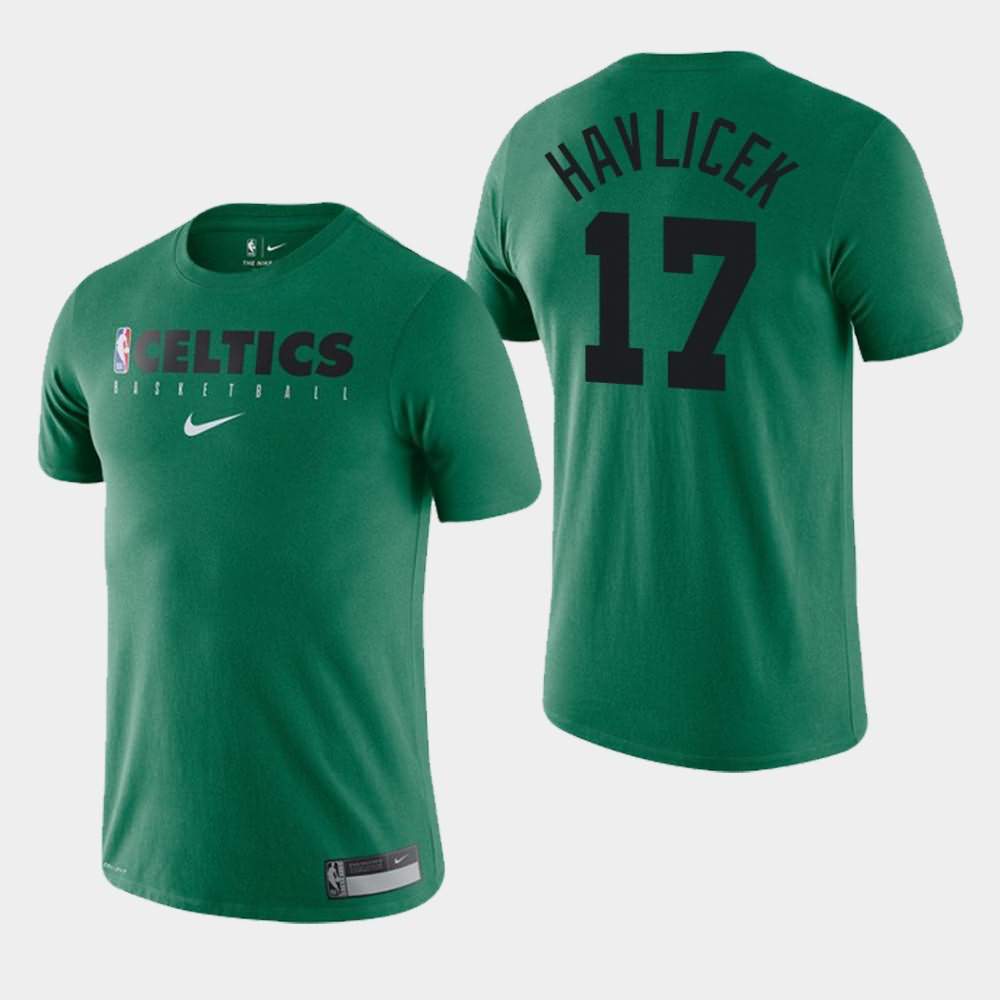 Men's Boston Celtics #17 John Havlicek Green Practice Performance Essential T-Shirt ZJJ34E7R