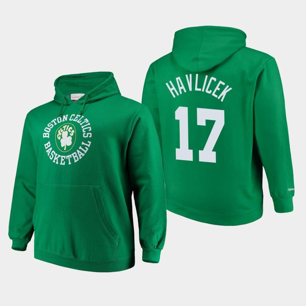Men's Boston Celtics #17 John Havlicek Kelly Green Mitchell & Ness Pullover Throwback Logo Hoodie LLO26E4M