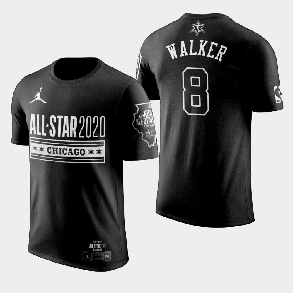 Men's Boston Celtics #8 Kemba Walker Black Official Logo 2020 NBA All-Star Game T-Shirt QAV47E6V