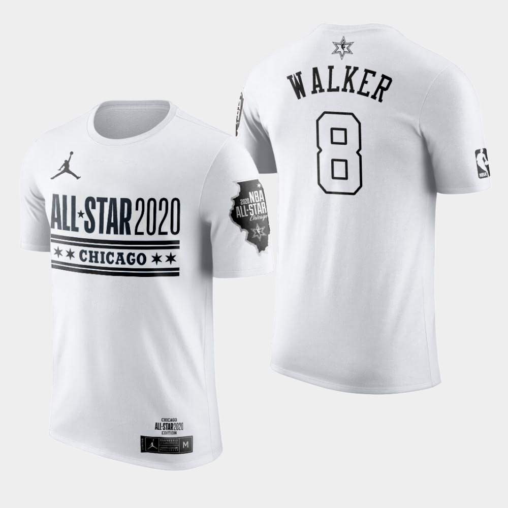Men's Boston Celtics #8 Kemba Walker White Official Logo 2020 NBA All-Star Game T-Shirt OMF43E4Y