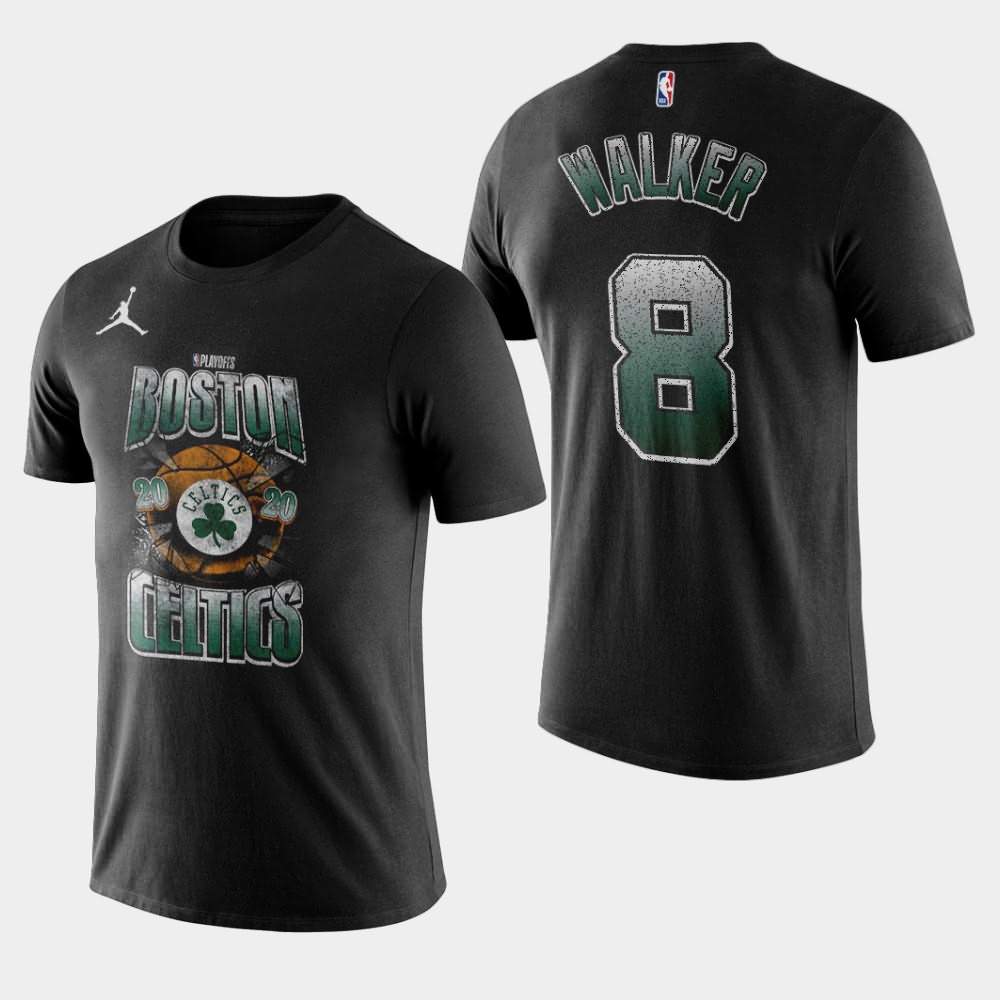 Men's Boston Celtics #8 Kemba Walker Black Hype 2020 NBA Playoffs Bound T-Shirt BPR52E1A